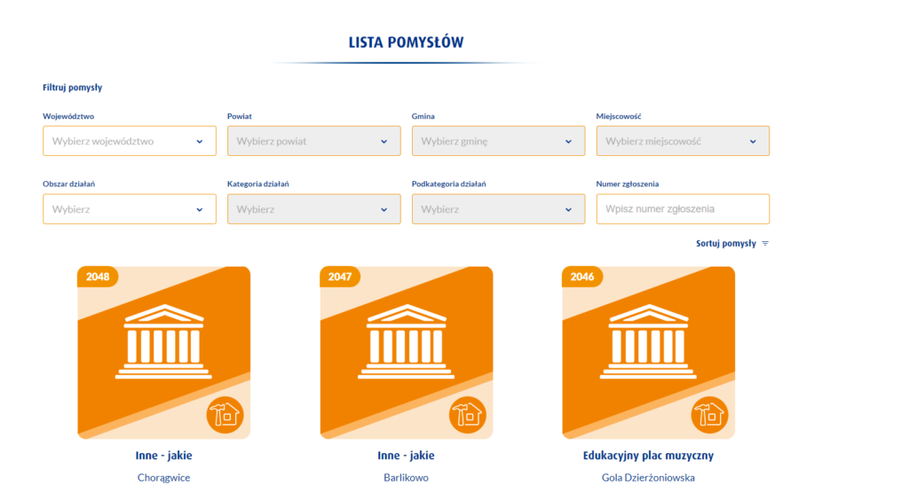 Głosowanie na projekty obywatelskie – WordPress